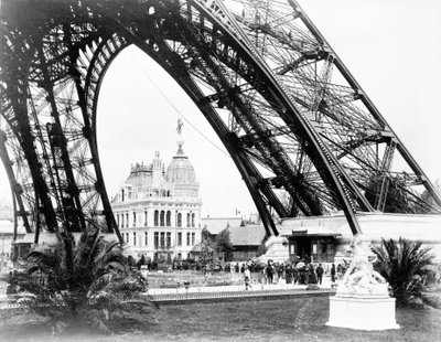 The Gas Pavilion Seen Through the Base of the Eiffel Tower, Paris Exhibition, 1889 by French Photographer
